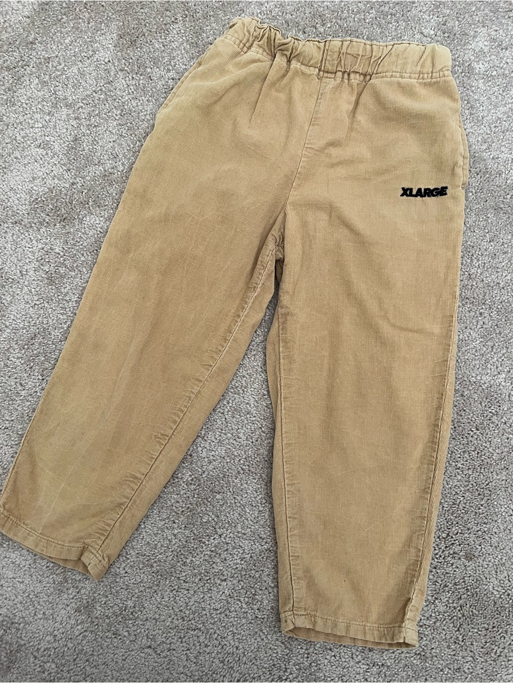 XLARGE Japan Kids Corduroy Elastic-Waist Joggers in Tan
